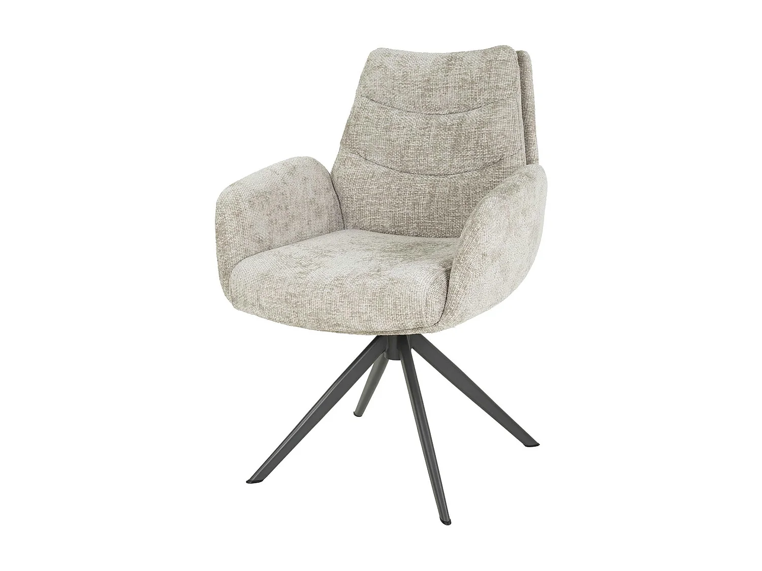 Fauteuil de table pivotant en velours beige (lot de 2) TAJ