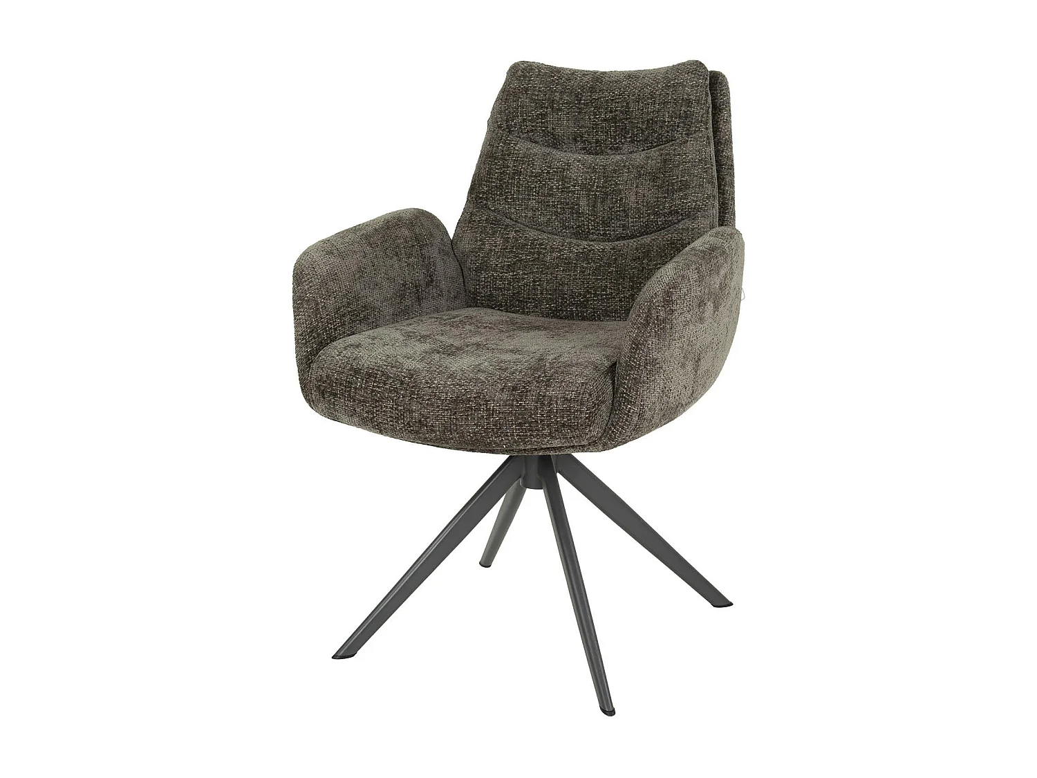 Fauteuil de table pivotant en velours taupe (lot de 2) TAJ