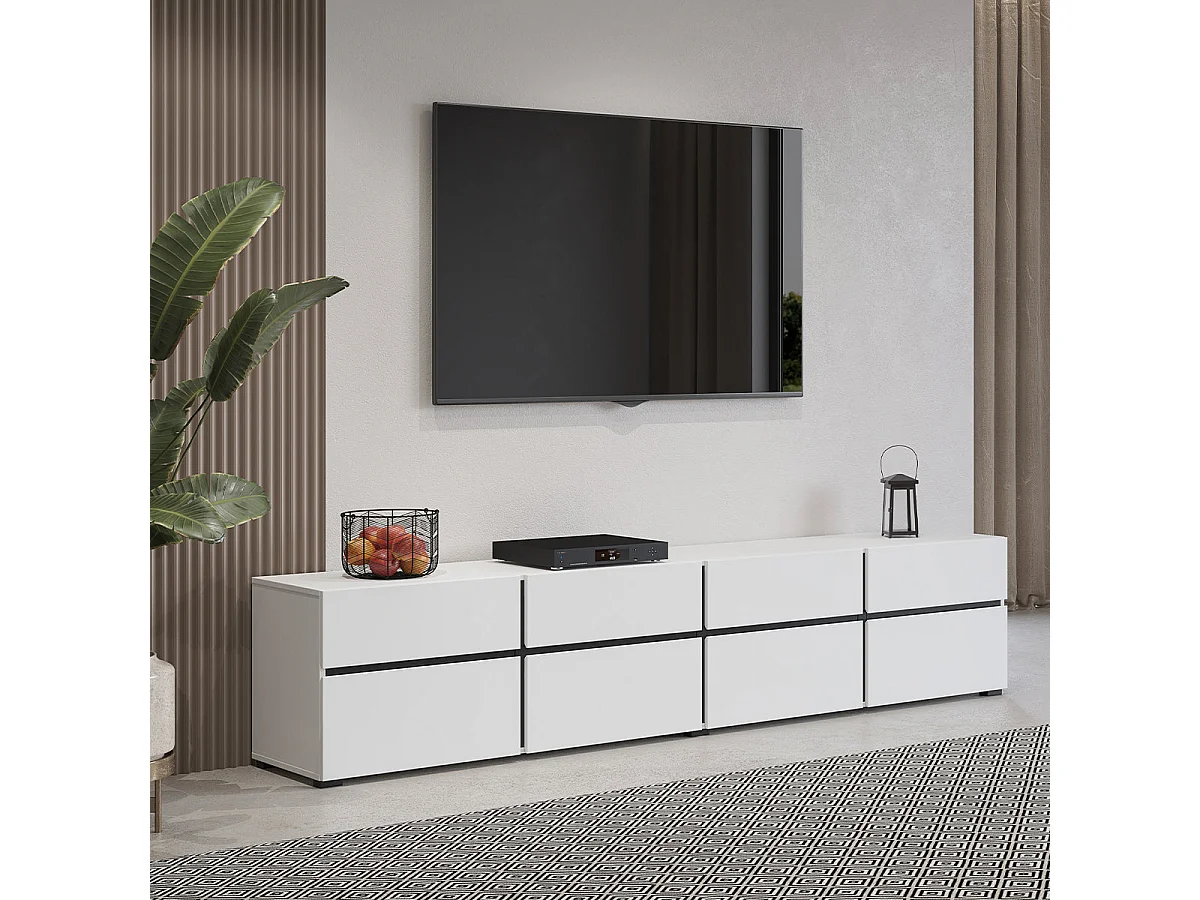 Mobile TV 4 ante Lilia bianco 225cm