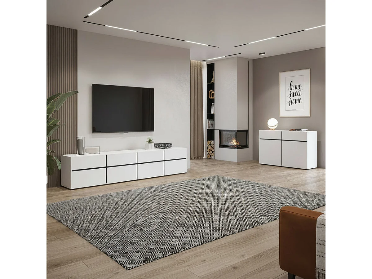 Mobile TV 4 ante Lilia bianco 225cm