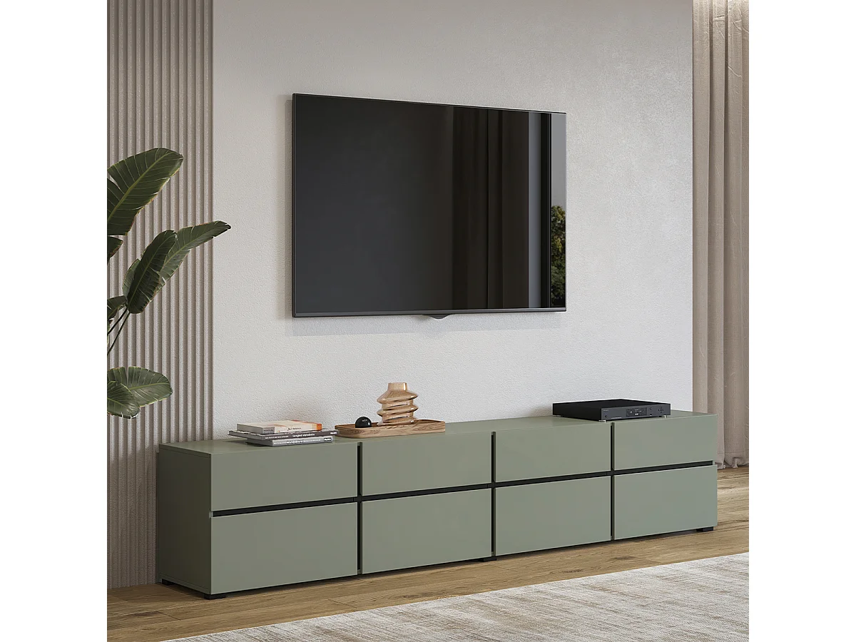 Mobile TV 4 ante Lilia verde 225cm