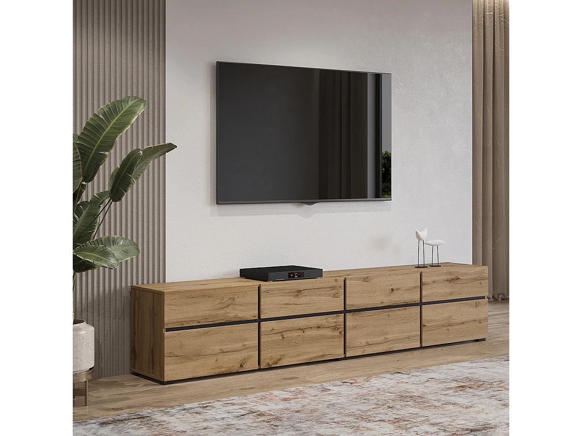 4-deurs TV-meubel 225 cm Lilia Wood