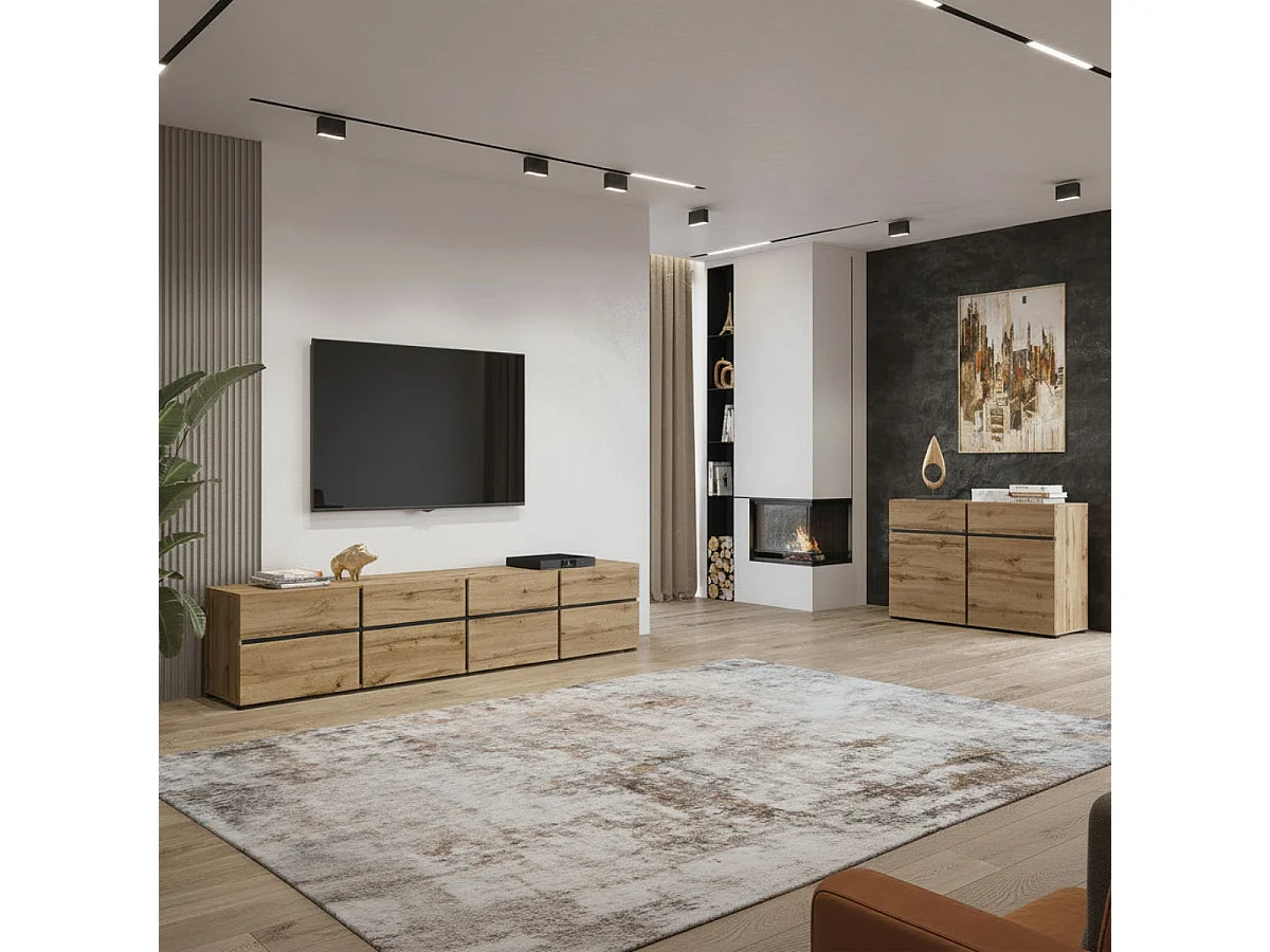 Mobile TV 4 ante Lilia marrone 225cm