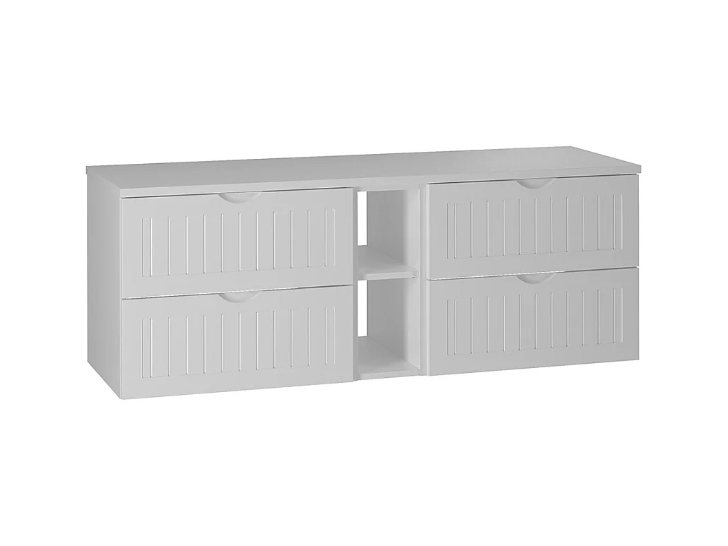 Meuble sous-vasque 140cm niche plan de toilette Soline Blanc