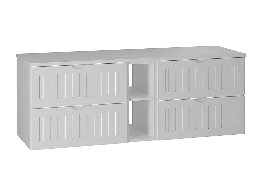 Meuble sous-vasque 140cm 2 niches plan de toilette Soline Blanc