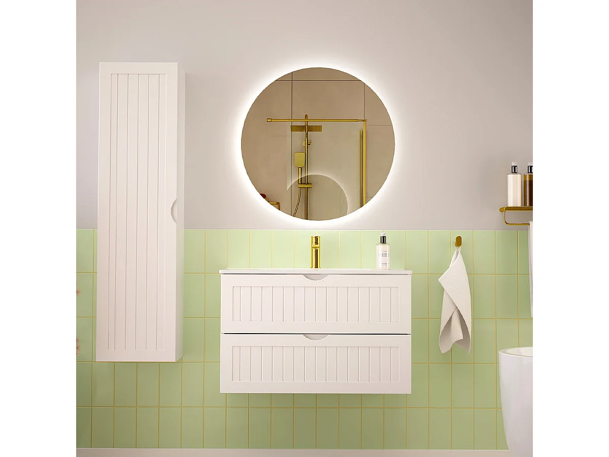 Tvättställsskåp 80 cm, Soline, vitt
