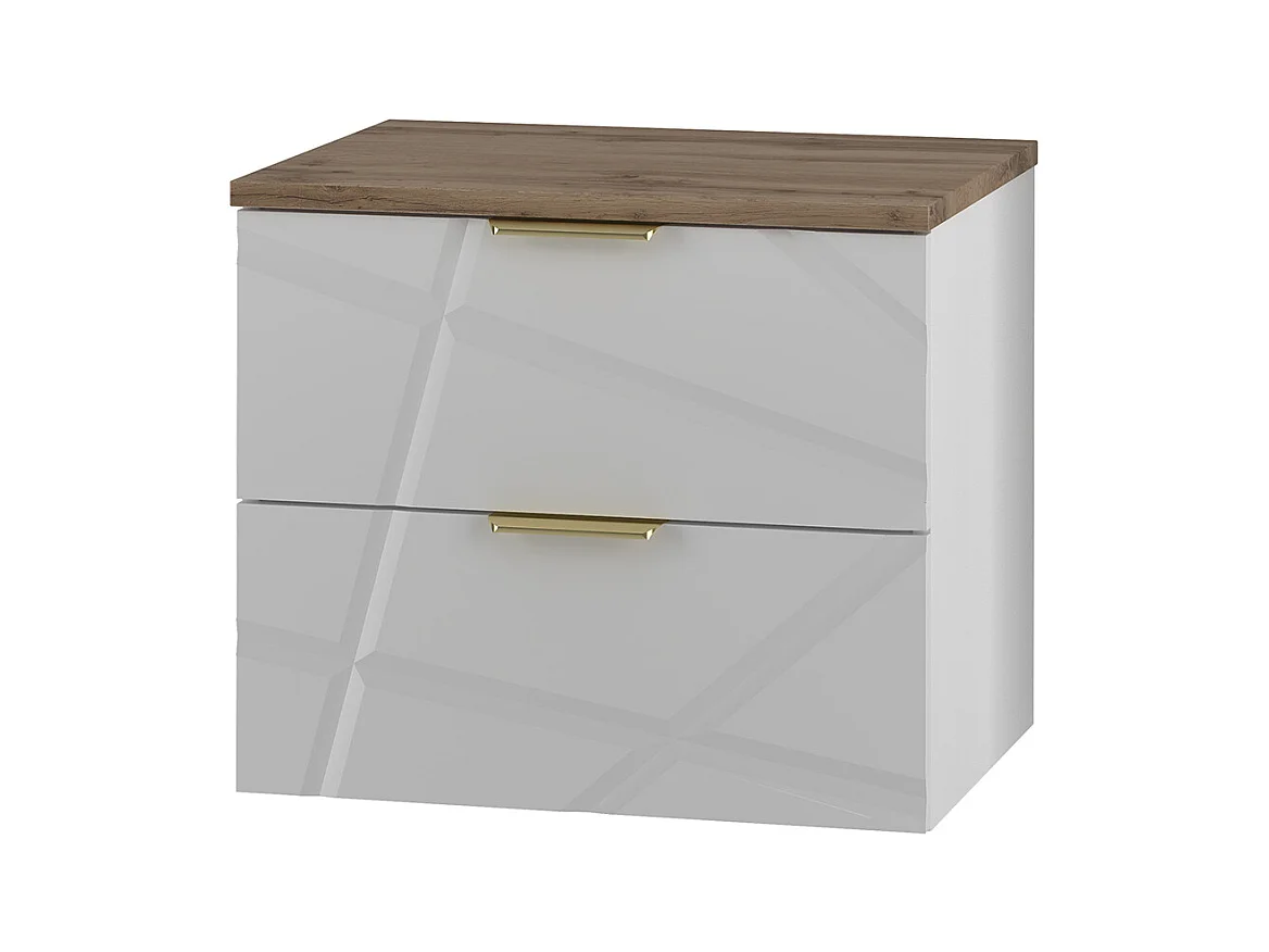 Meuble sous-vasque 60cm plan de toilette Aurora Blanc et Bois