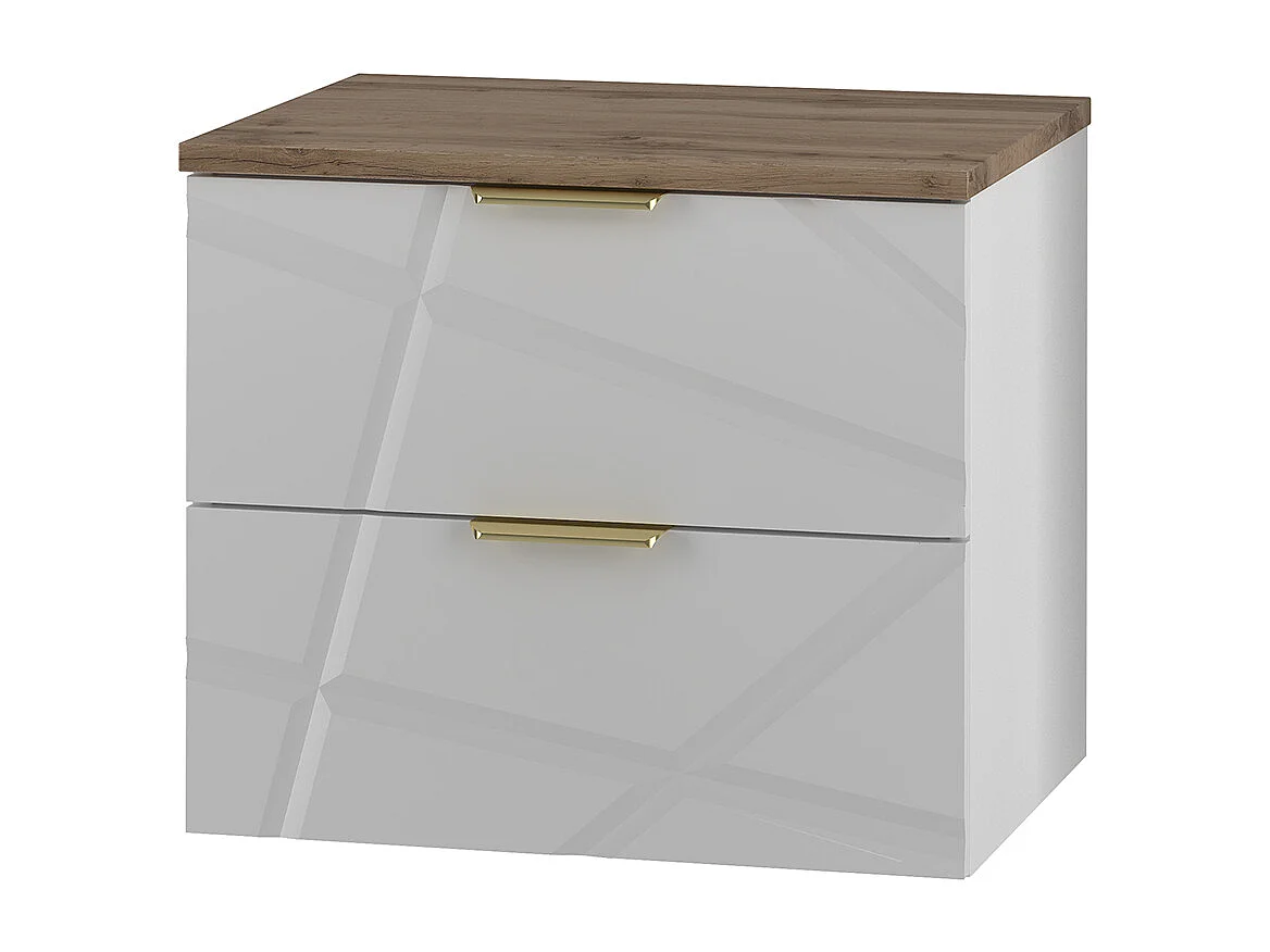 Meuble sous-vasque 60cm plan de toilette Aurora Blanc et Bois