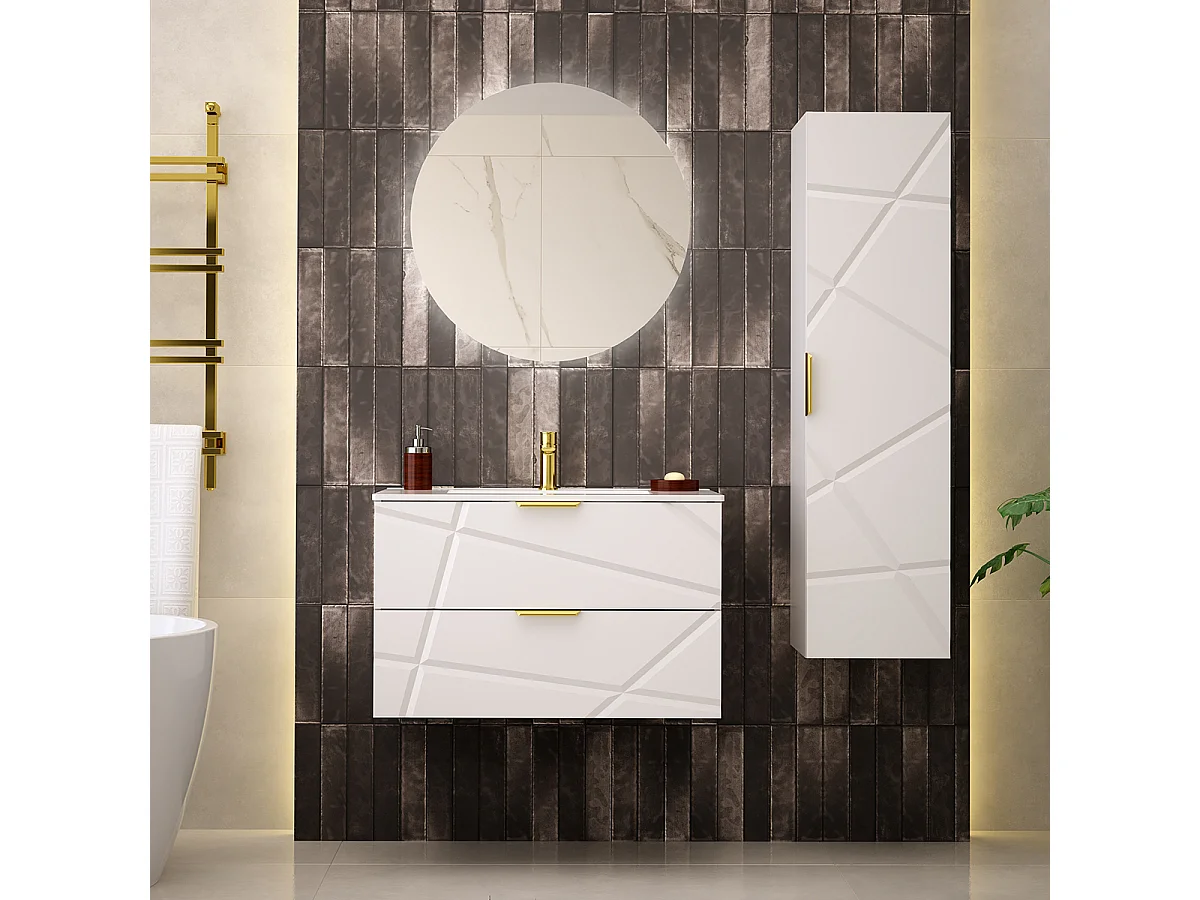 Meuble sous-vasque 80cm Aurora Blanc