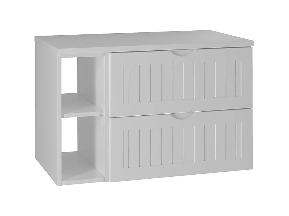 Meuble sous-vasque 80cm niche plan de toilette Soline Blanc