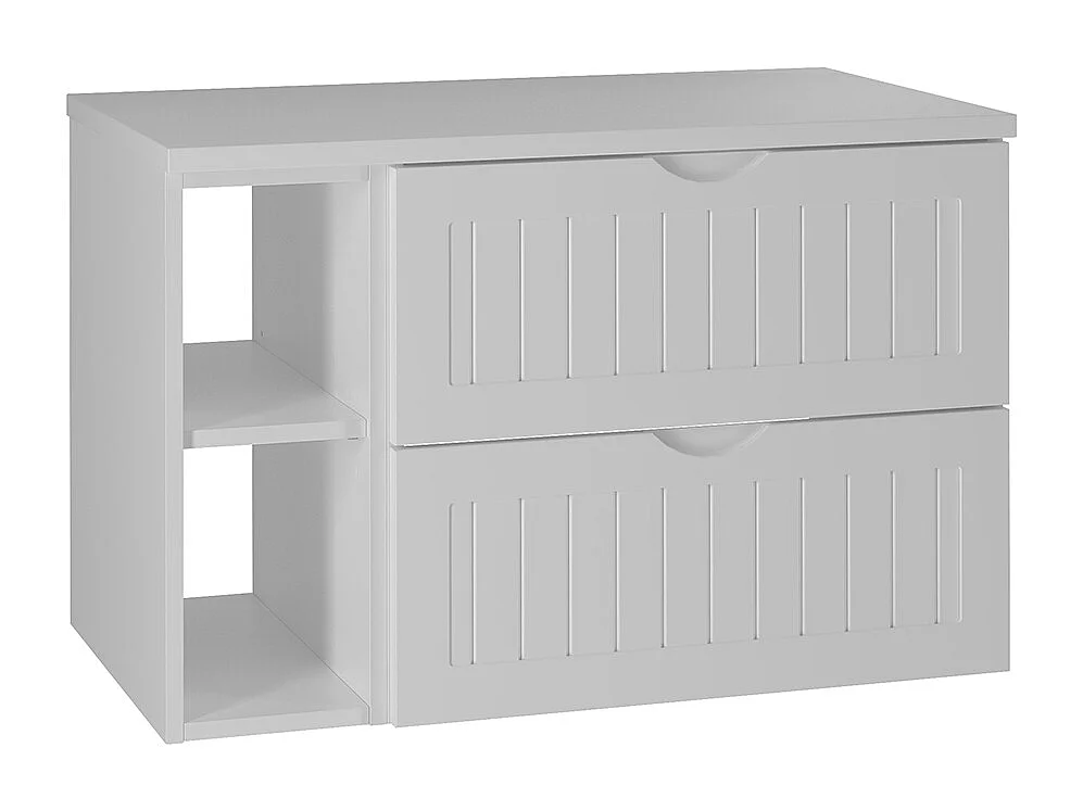 Meuble sous-vasque 80cm 2 niches plan de toilette Soline Blanc