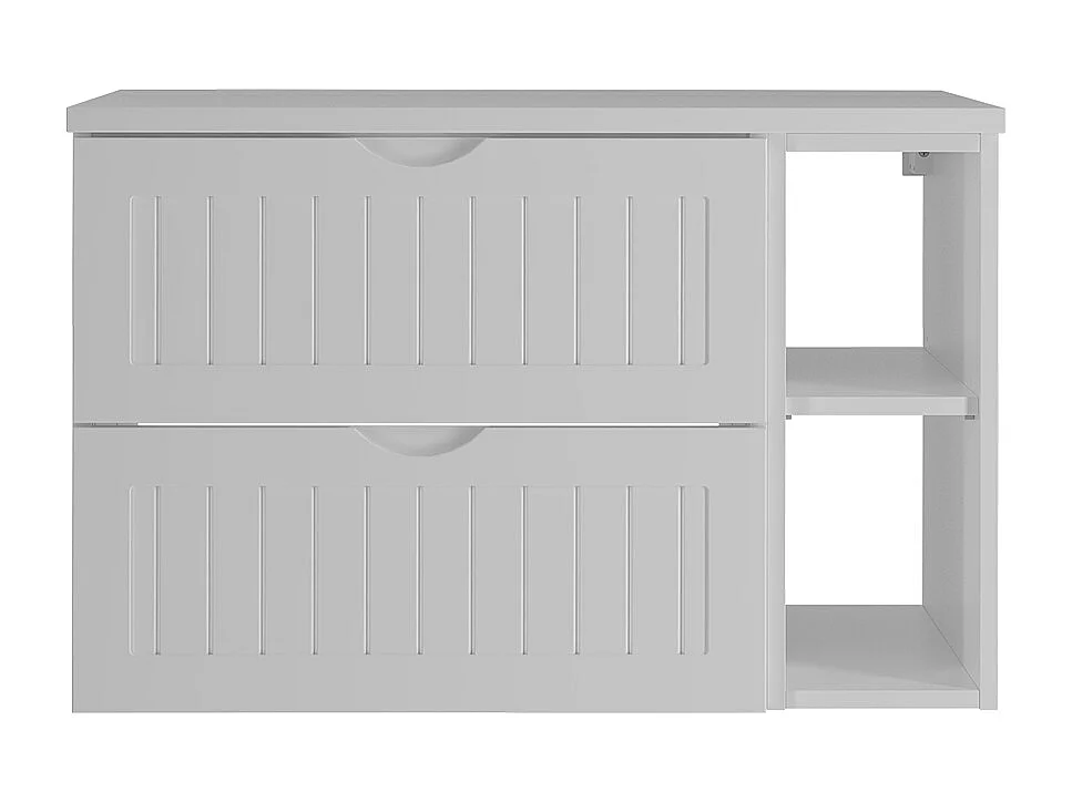 Meuble sous-vasque 80cm 2 niches plan de toilette Soline Blanc