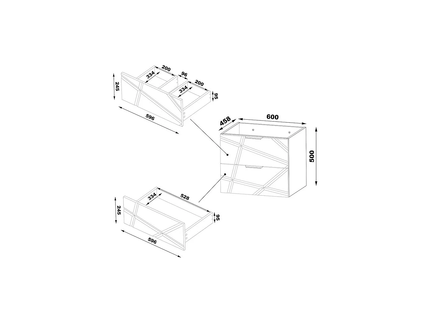 Waschtisch 140cm 2 Nischen Waschtisch Aurora Weiß und Holz