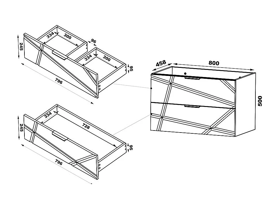 Waschbeckenunterschrank 80cm Waschtisch Aurora Weiß und Holz