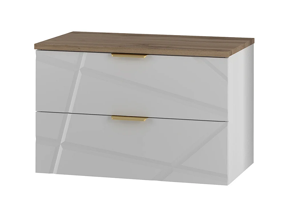 Meuble sous-vasque 80cm plan de toilette Aurora Blanc et Bois