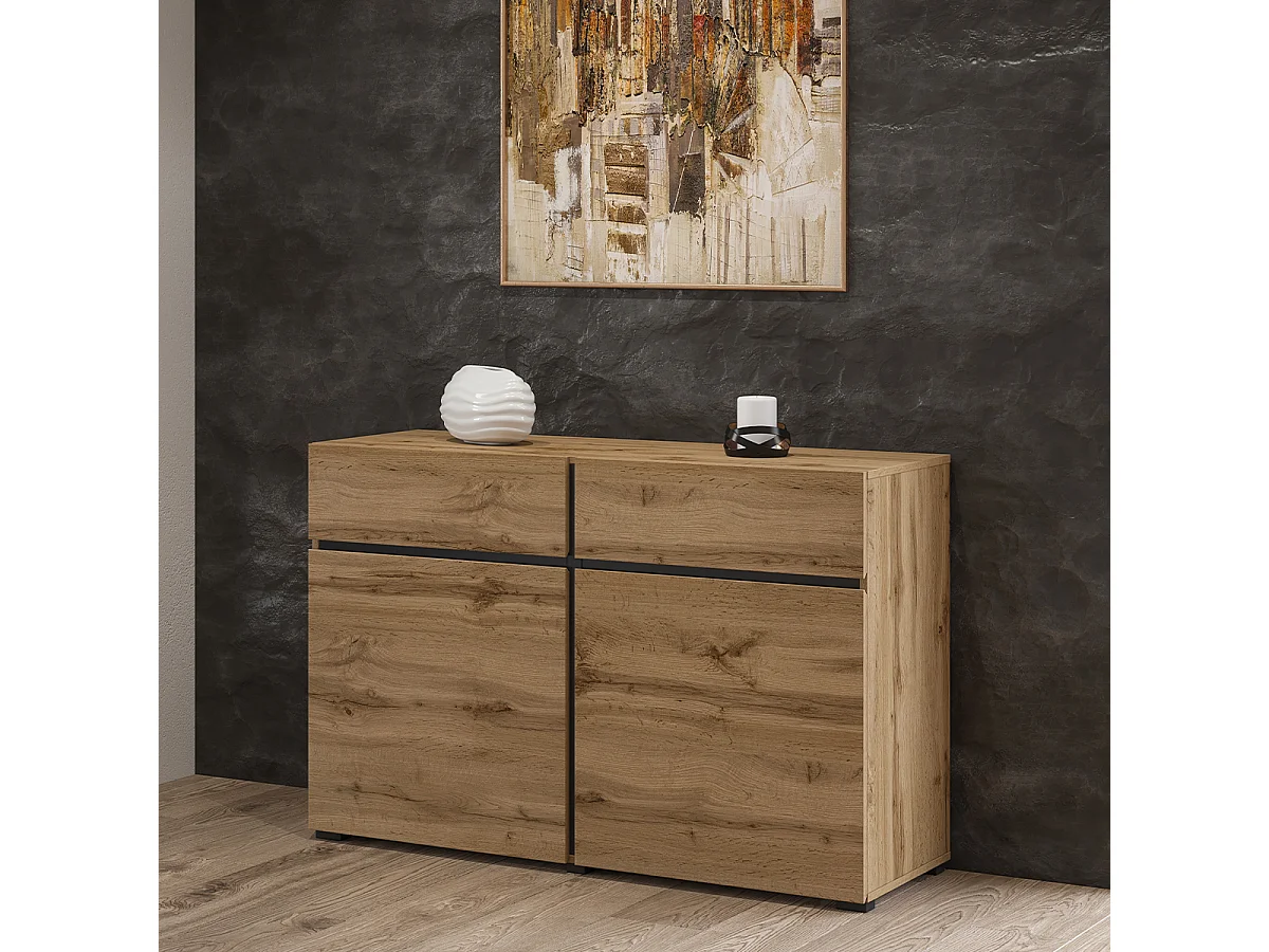 Lilia Houten 2-deurs dressoir met 2 laden