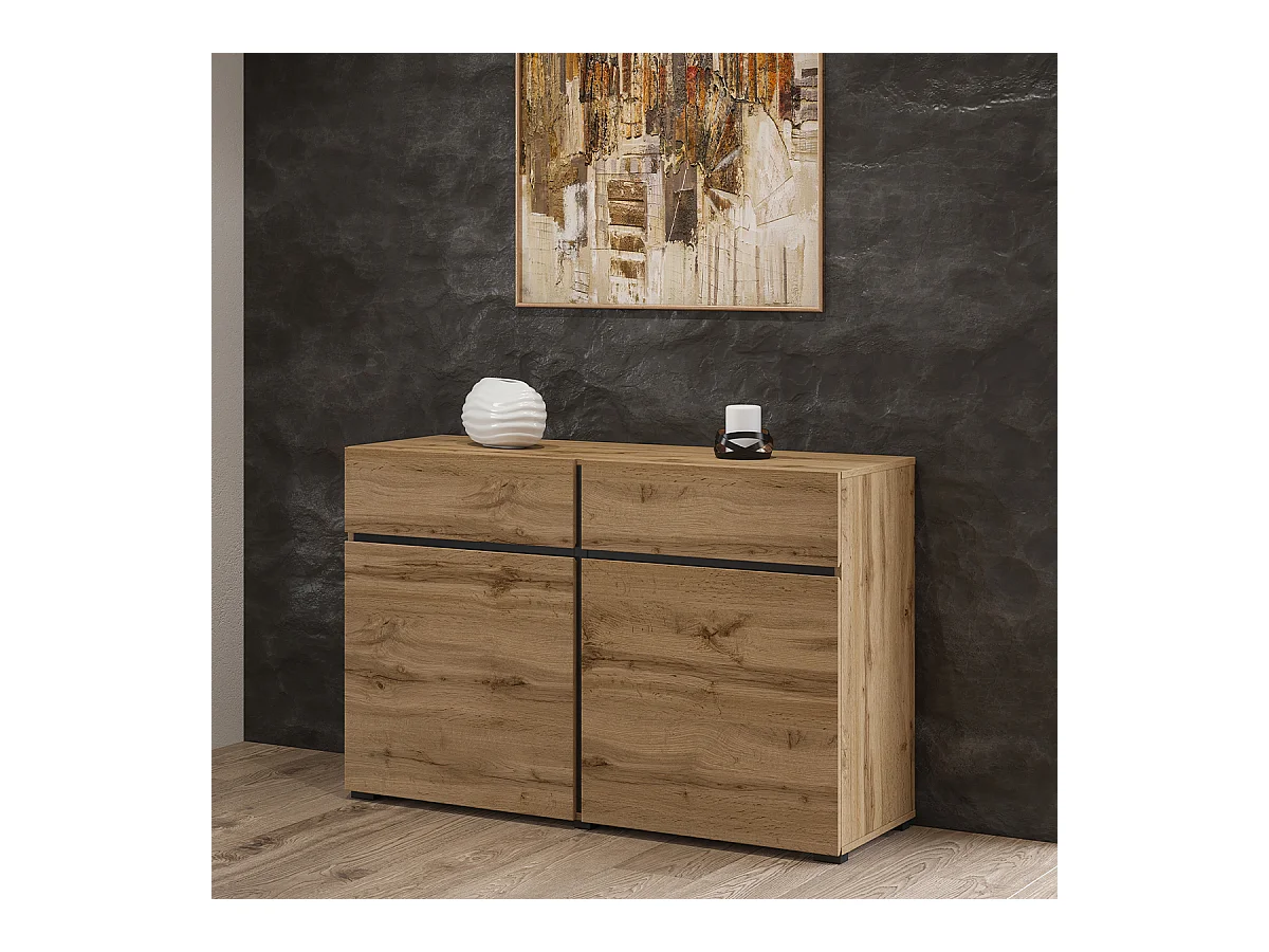 Lilia Houten 2-deurs dressoir met 2 laden