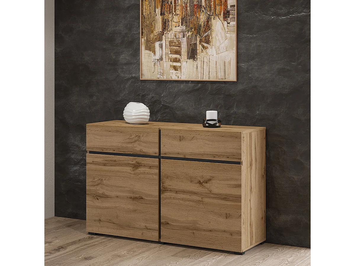 Buffet 2 ante 2 cassetti Lilia marrone 78cm