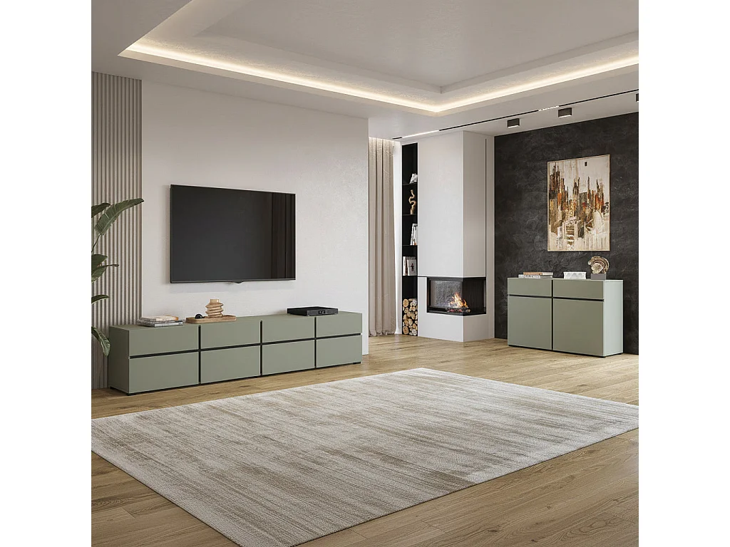 Buffet 2 portes 2 tiroirs Lilia Vert