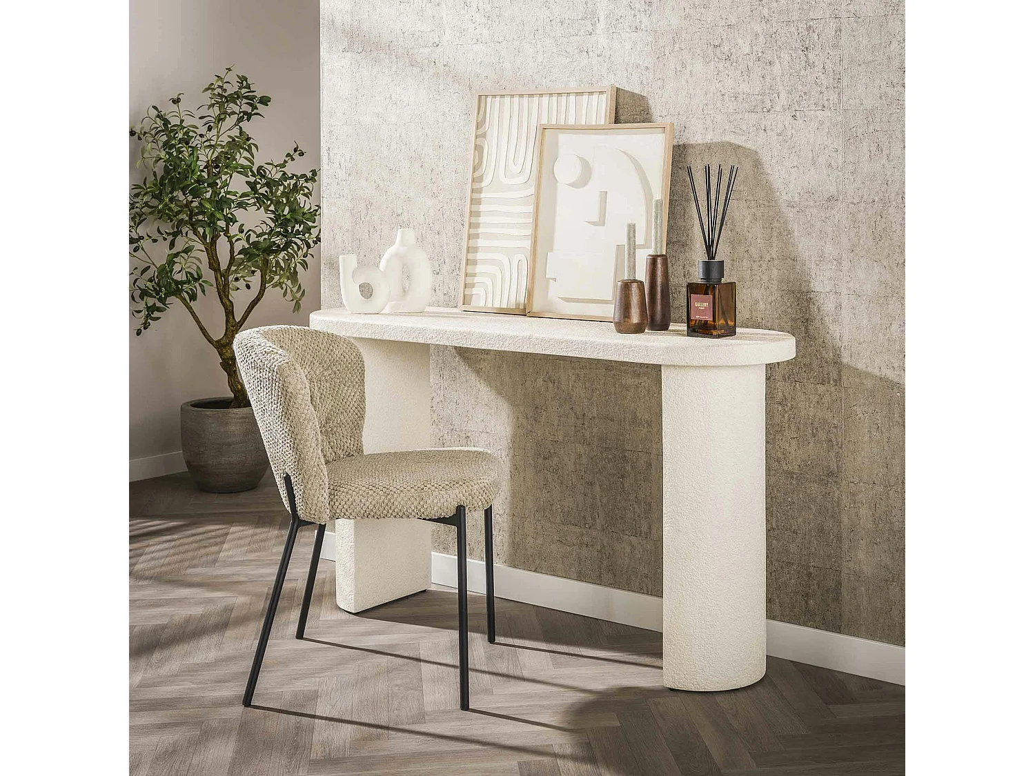 Console blanche en marbre composite TAJ