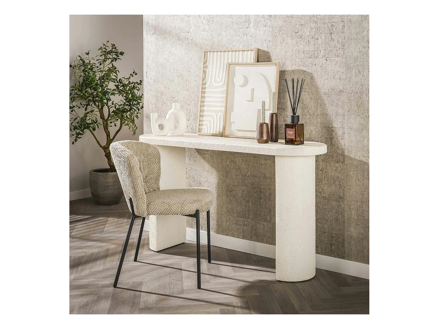Console blanche en marbre composite TAJ