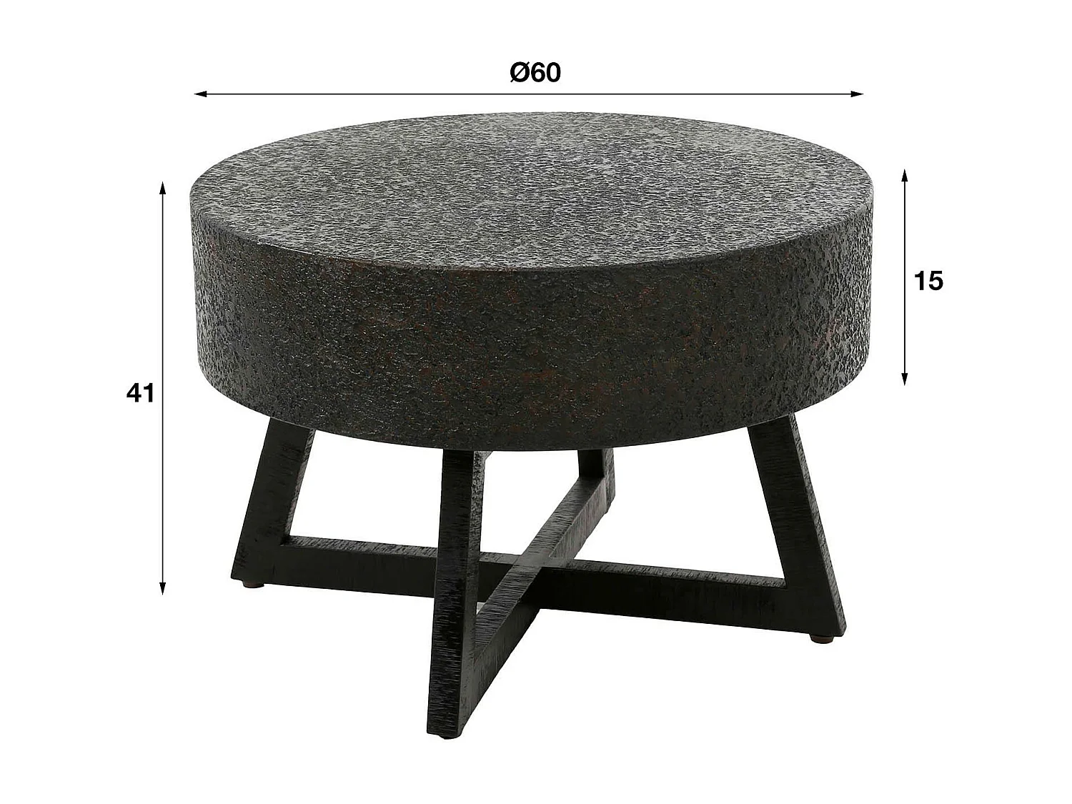 Bout de canapé industriel Ø 60 cm RALF