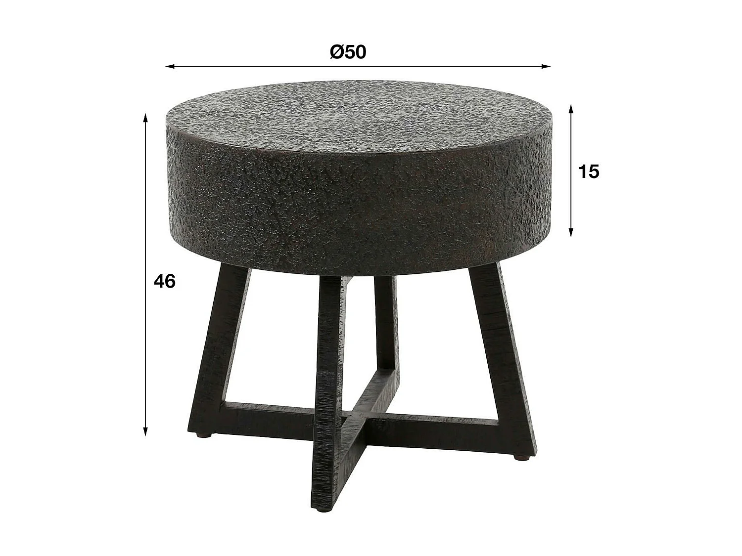 Bout de canapé industriel Ø 50 cm RALF