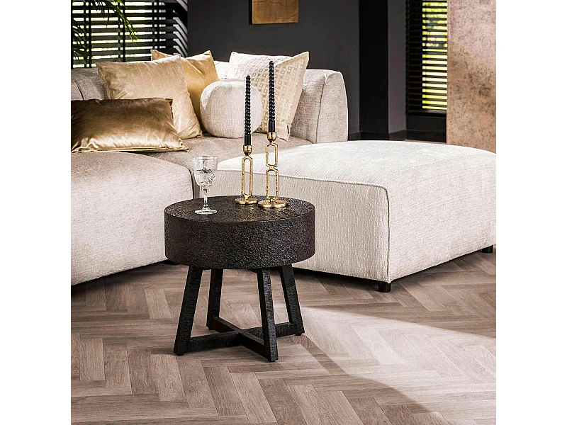 Bout de canapé industriel Ø 50 cm RALF