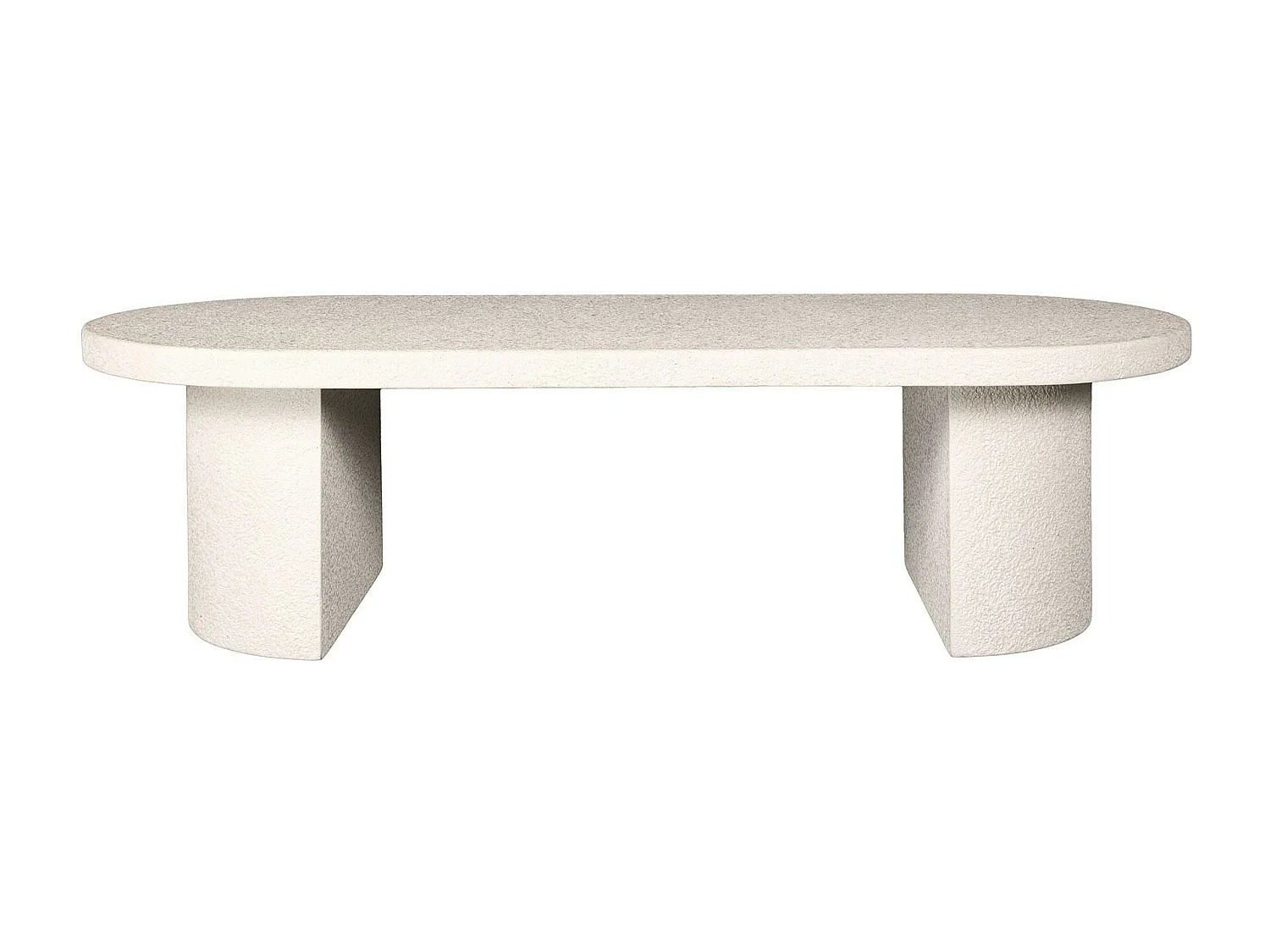 Table basse blanche ovale en marbre composite TAJ