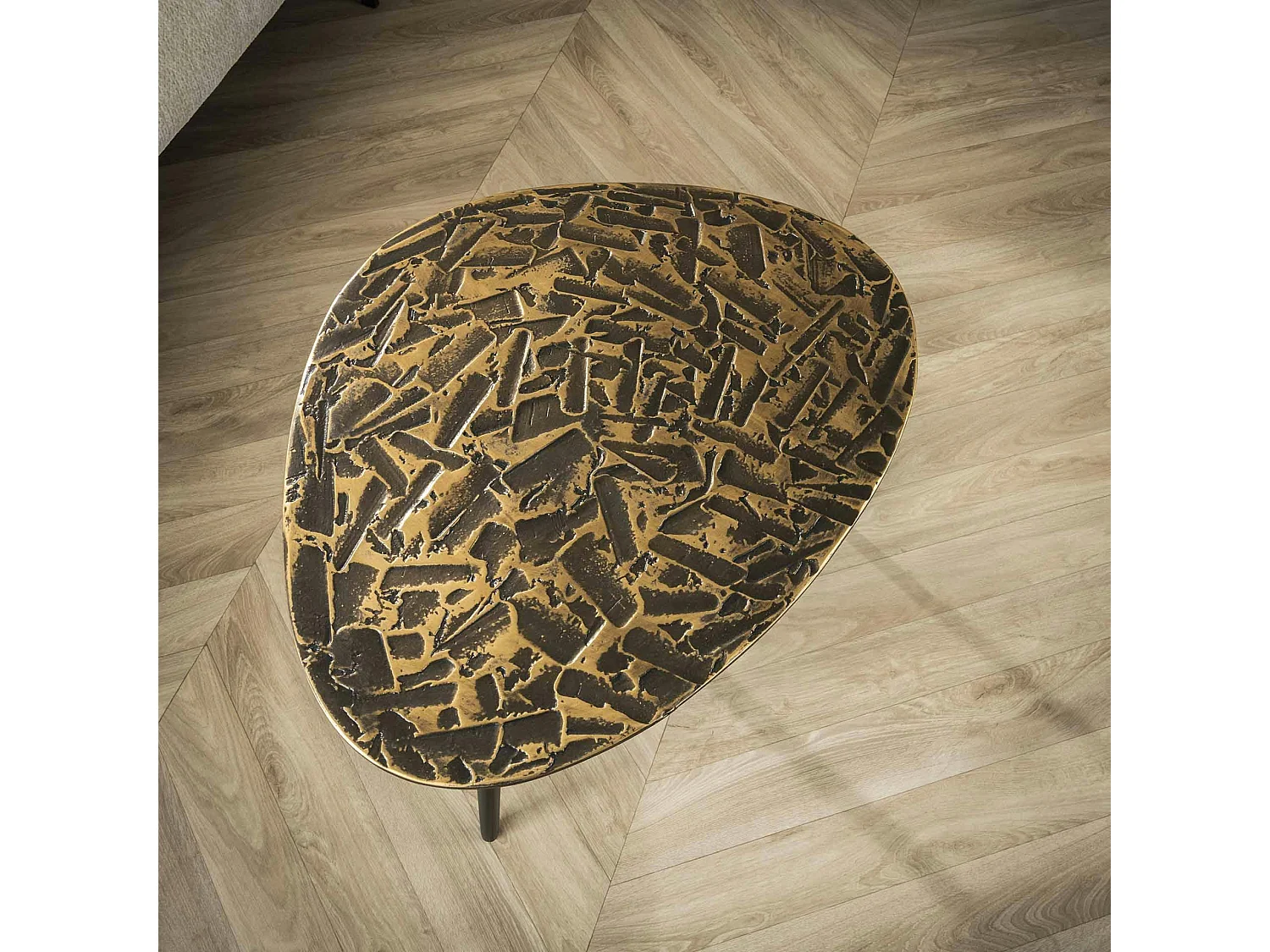 Table basse gigogne finition argent et or (lot de 2) RALF