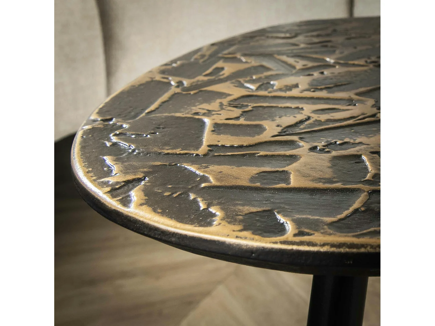 Table de salon gigogne finition argent, cuivre et or (lot de 3) RALF