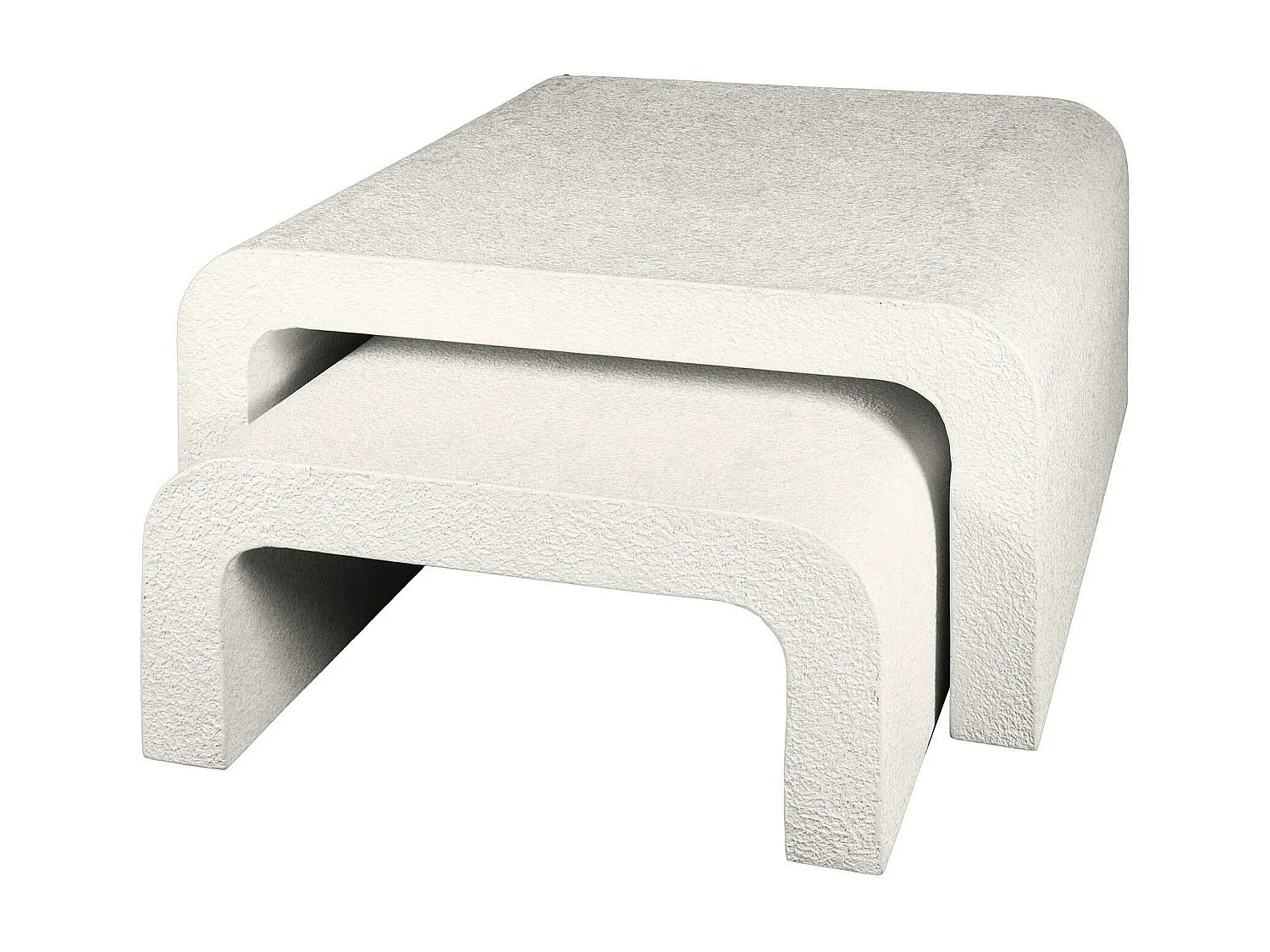 Table gigogne blanche en marbre composite (lot de 2) TAJ