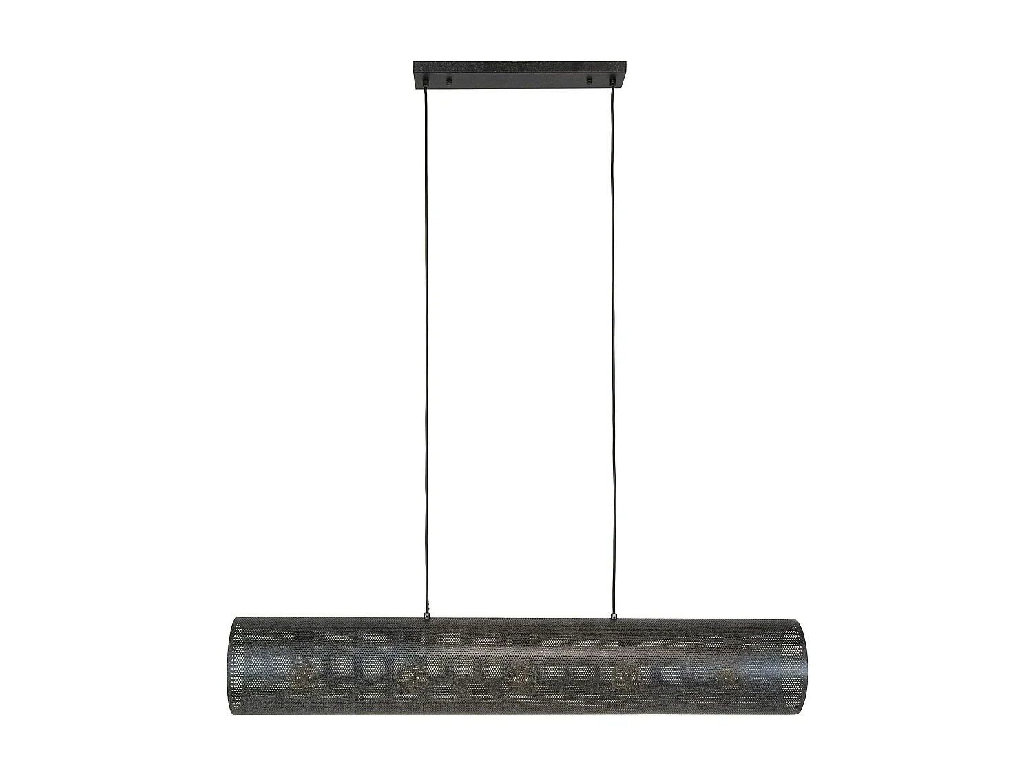 Suspension tube en métal noir perforé 5 lampes RALF