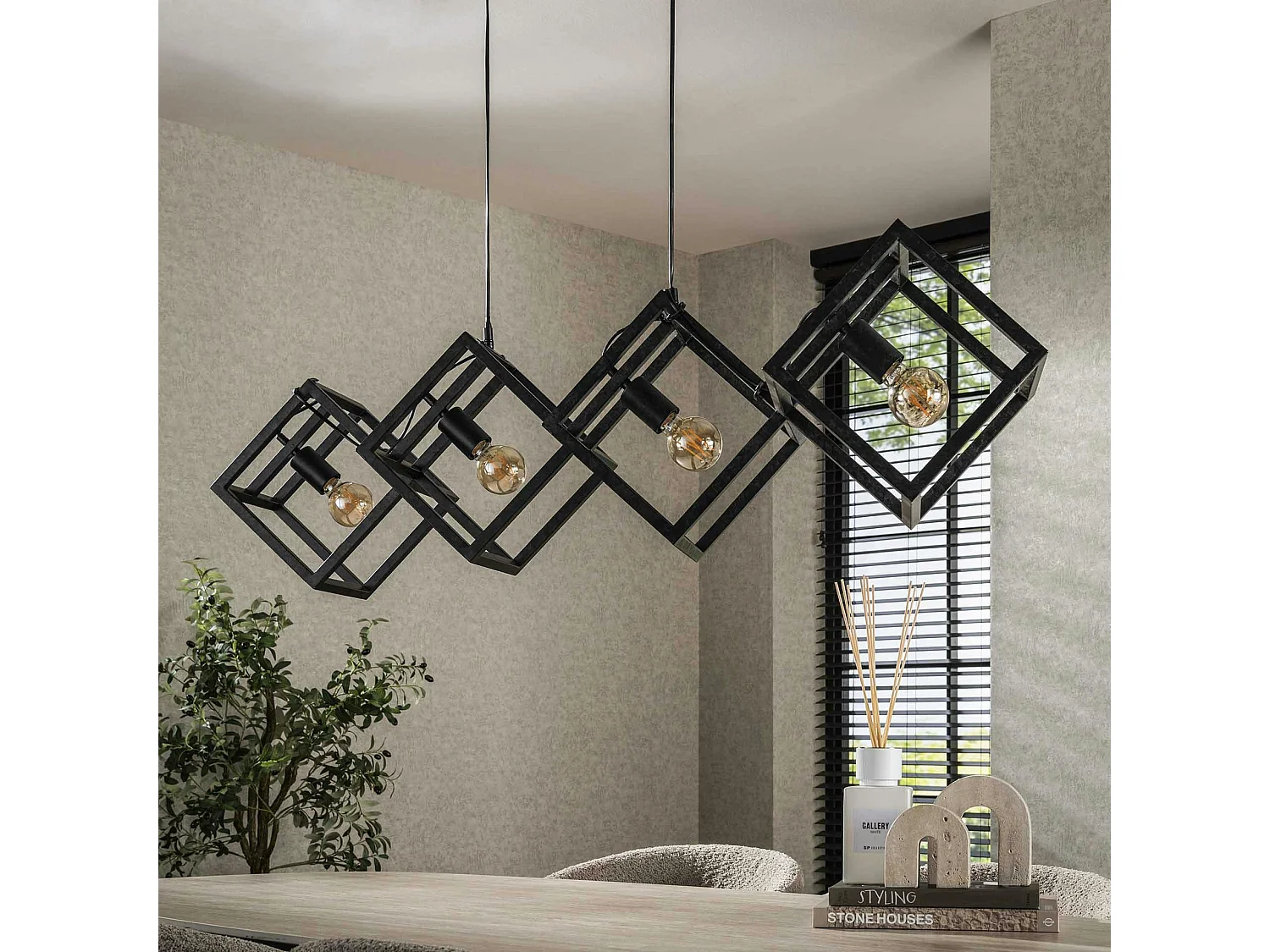 Suspension design 4 cubes en métal RALF