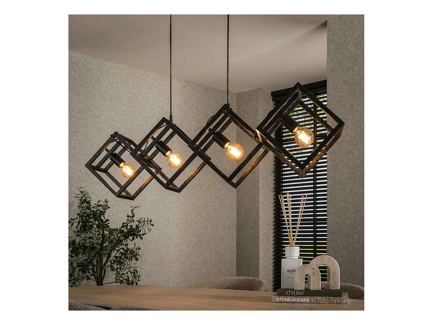 Suspension design 4 cubes en métal RALF