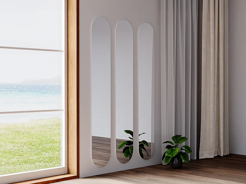 Wandspiegel oval 3er-Set - 30 x 175 cm - KANXI