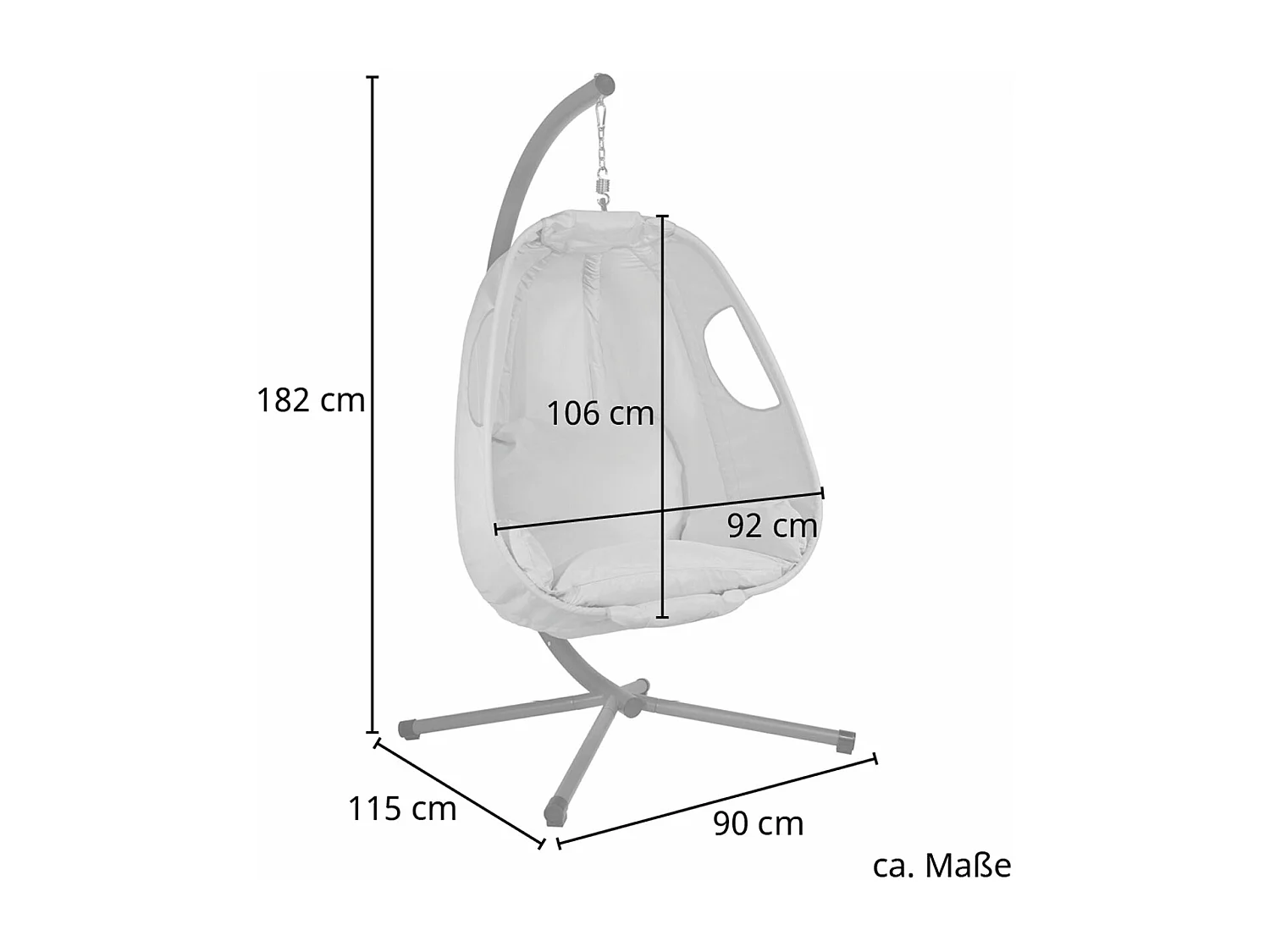 Chaise suspendue SNUGGY avec cadre pour extérieur Beige