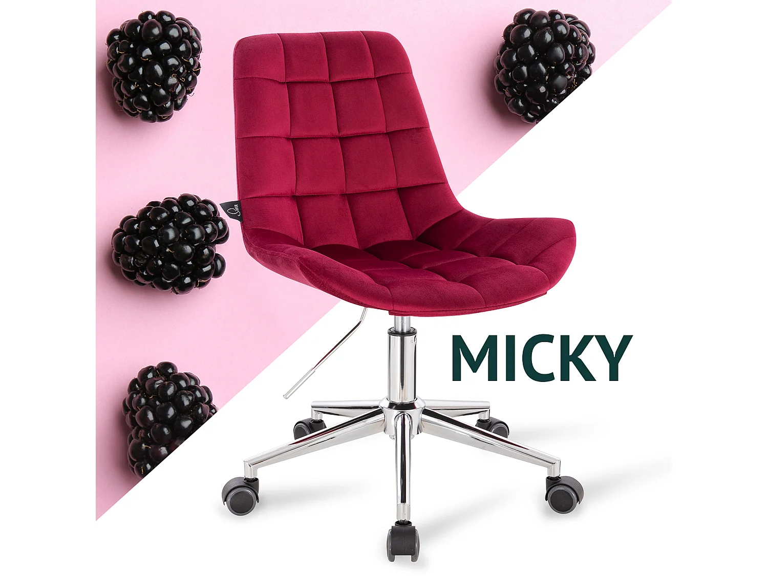 Chaise de bureau MICKY pour enfants réglable en hauteur Vin Rouge