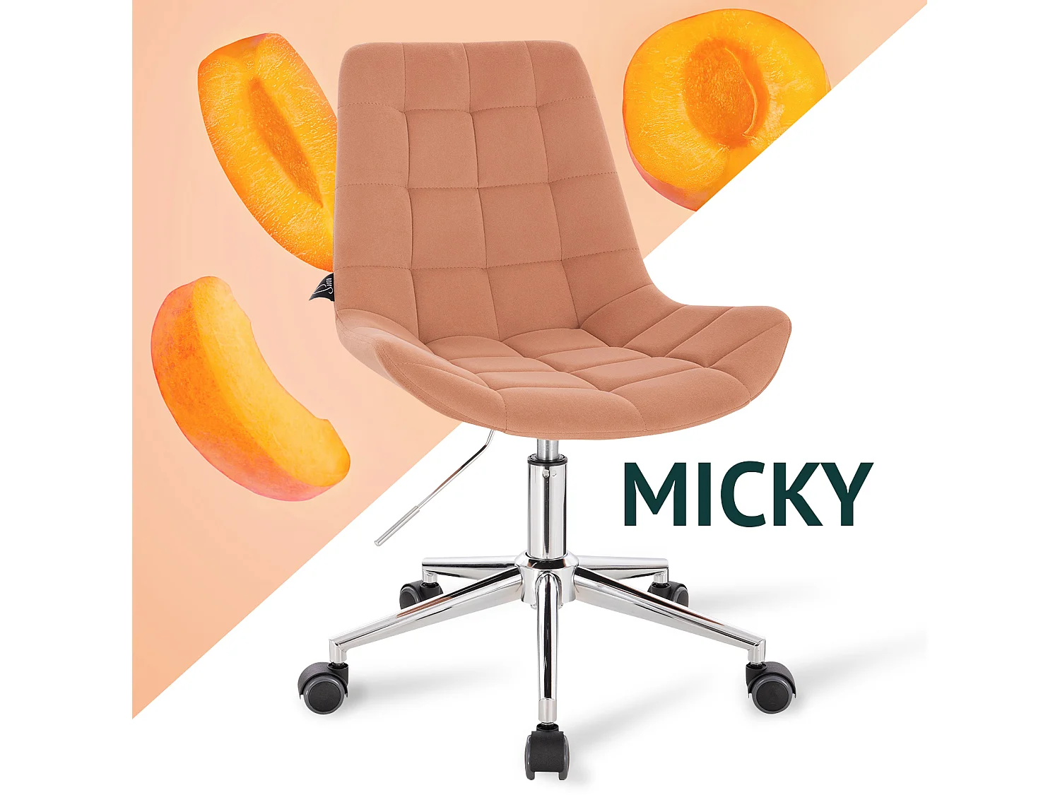 KINDERSCHREIBTISCHSTUHL MICKY Samtbezug Orange