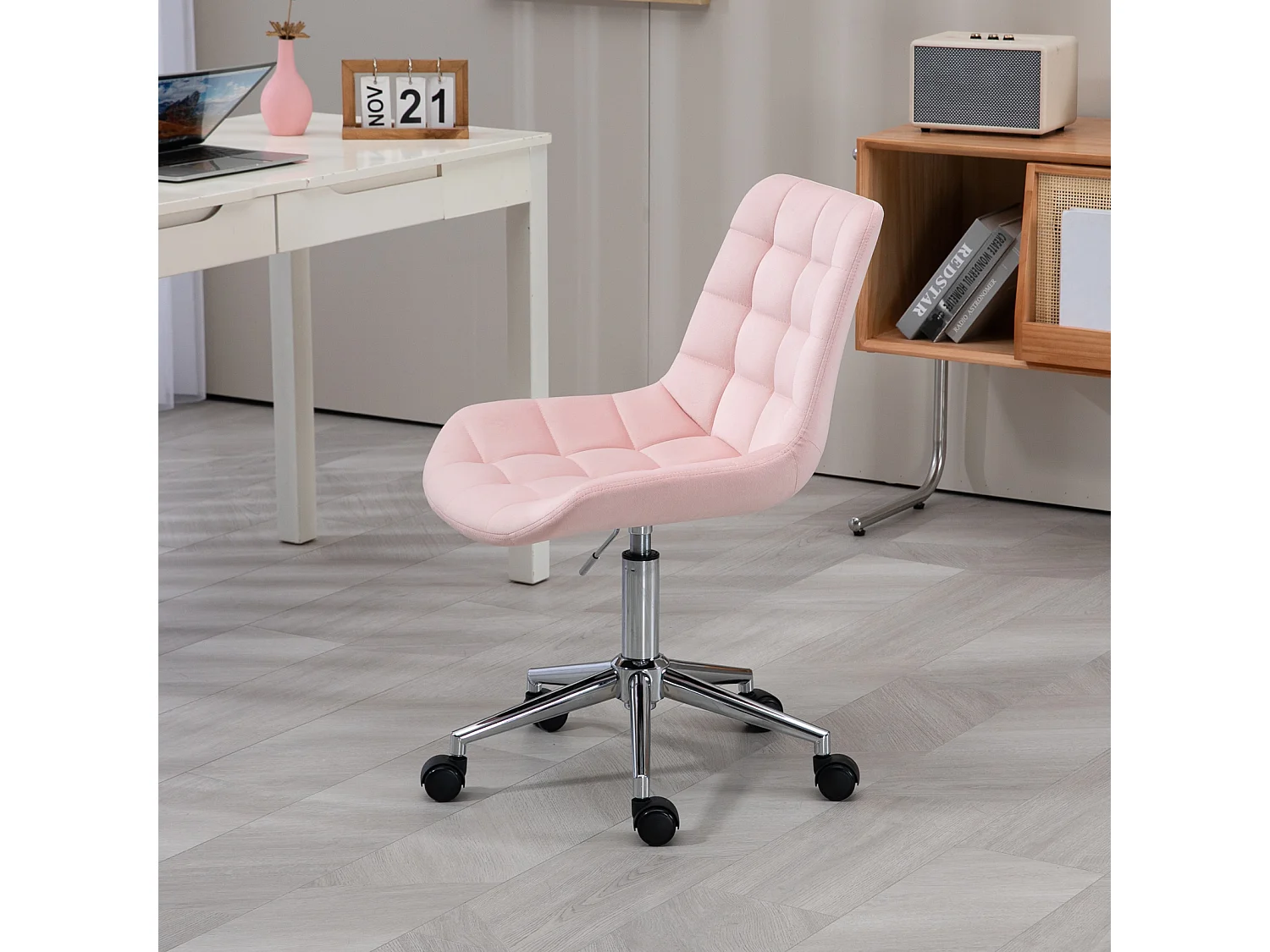 Chaise de bureau SVITA MICKY pour enfants, chaise de bureau réglable en hauteur, chaise pivotante, rose