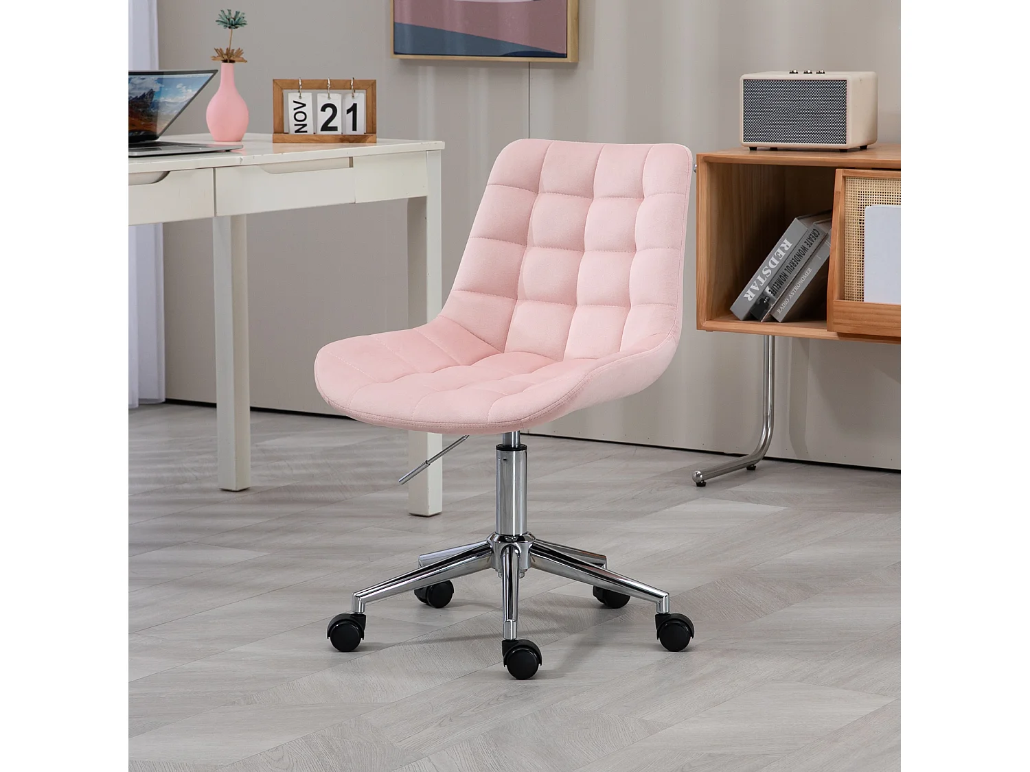 Chaise de bureau SVITA MICKY pour enfants, chaise de bureau réglable en hauteur, chaise pivotante, rose