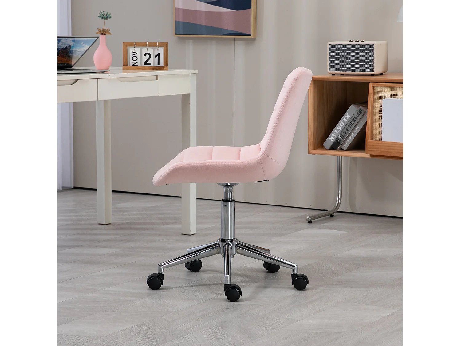 Chaise de bureau SVITA MICKY pour enfants, chaise de bureau réglable en hauteur, chaise pivotante, rose