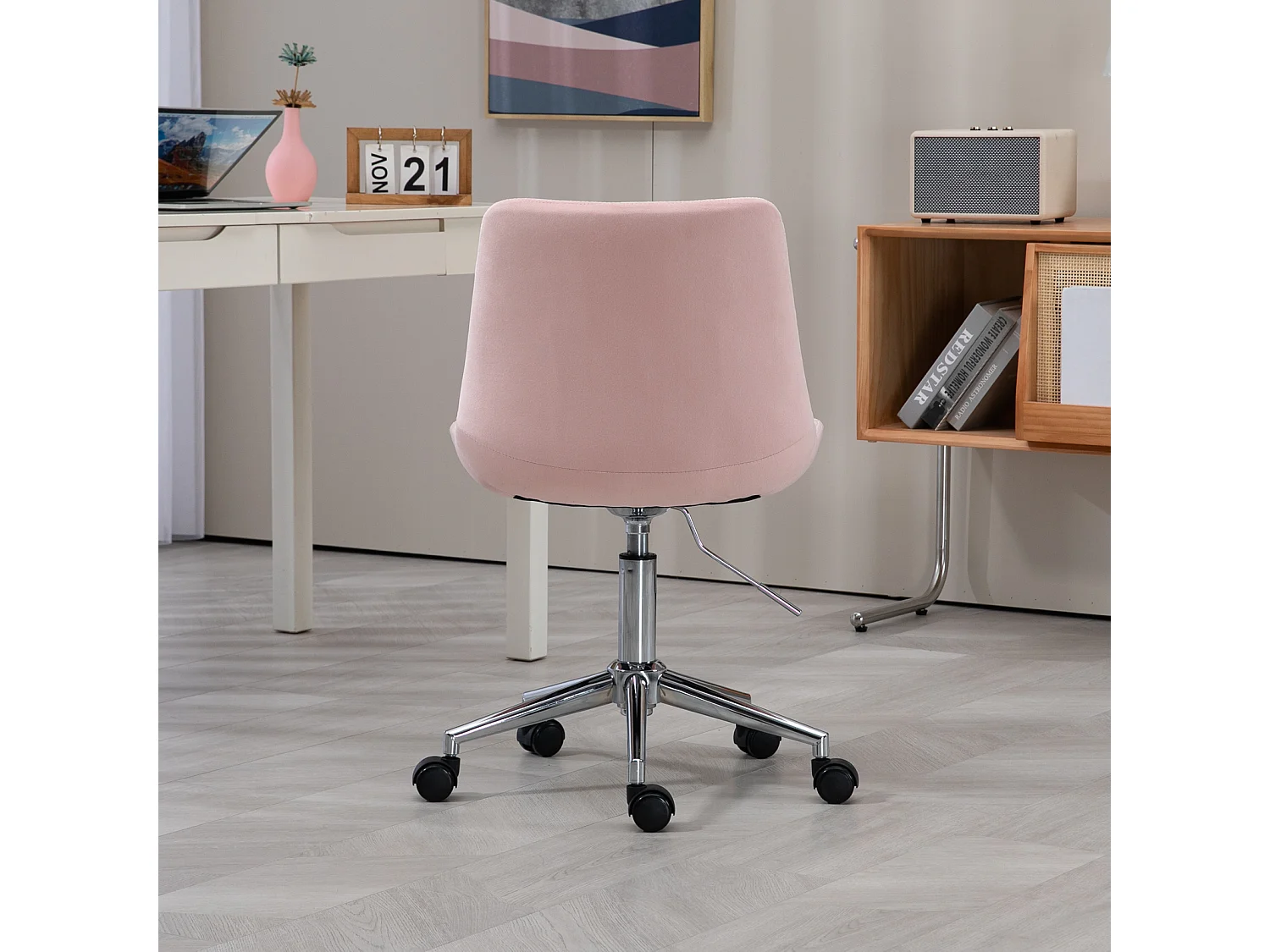 Chaise de bureau SVITA MICKY pour enfants, chaise de bureau réglable en hauteur, chaise pivotante, rose