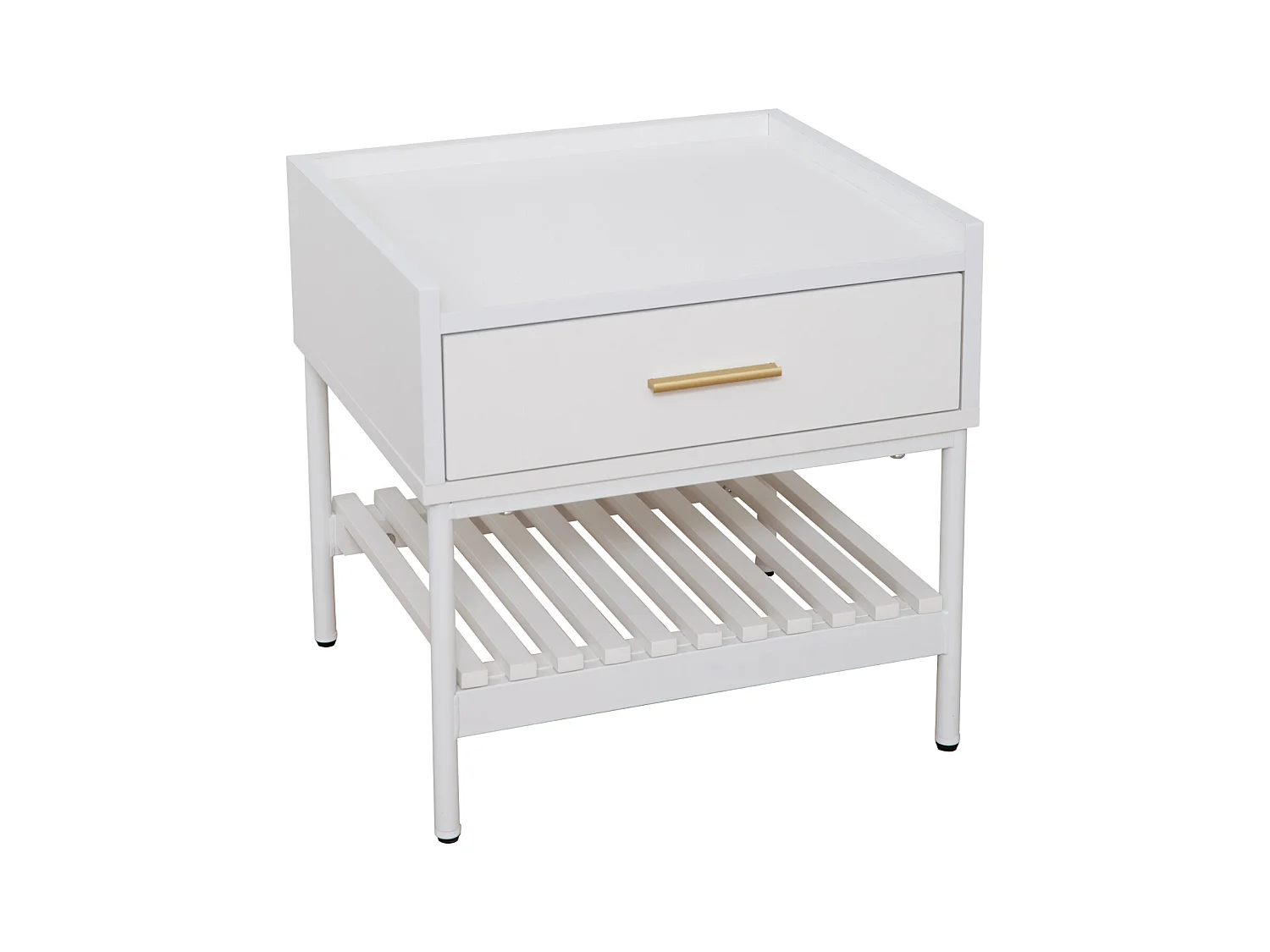 Table de chevet KORE avec tiroir Table de nuit Table de nuit Blanc