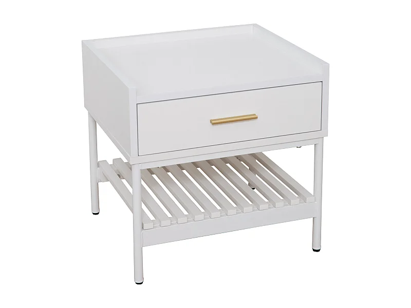 Table de chevet KORE avec tiroir Table de nuit Table de nuit Blanc