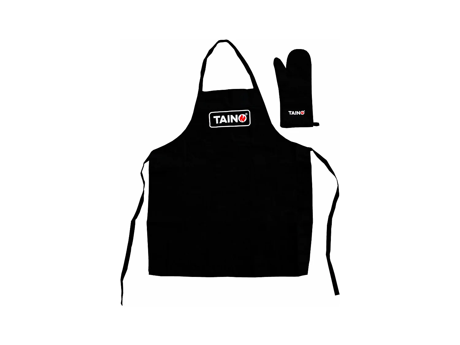 Ensemble de gants et tablier pour barbecue noir