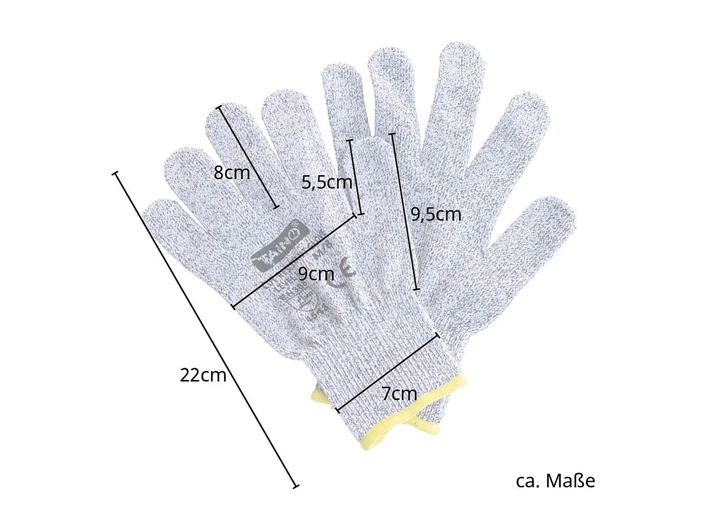 Gants résistants aux coupures Classe 5 EN388 Lot de 2 tailles M et L - Gris