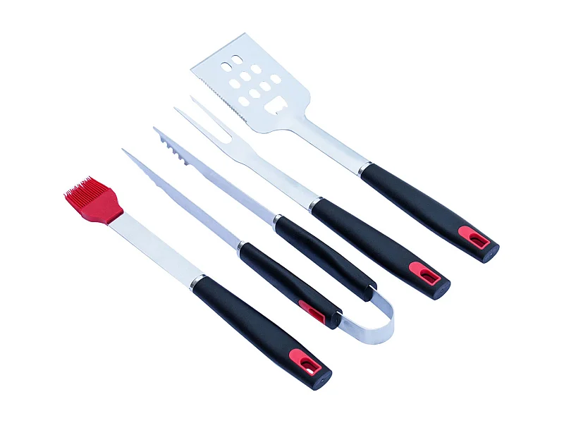 Mallette de Barbecue TAINO 4 pièces en acier inoxydable et silicone