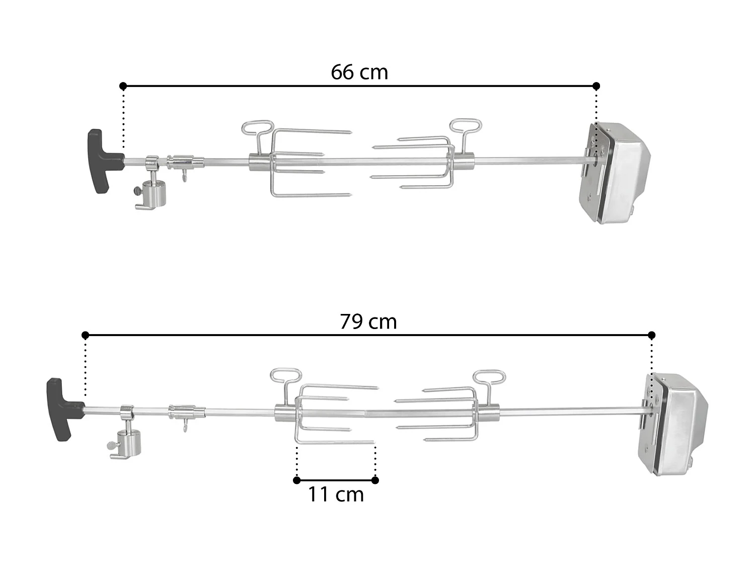 TAINO Brochette de viande universelle pour rôtissoire avec moteur