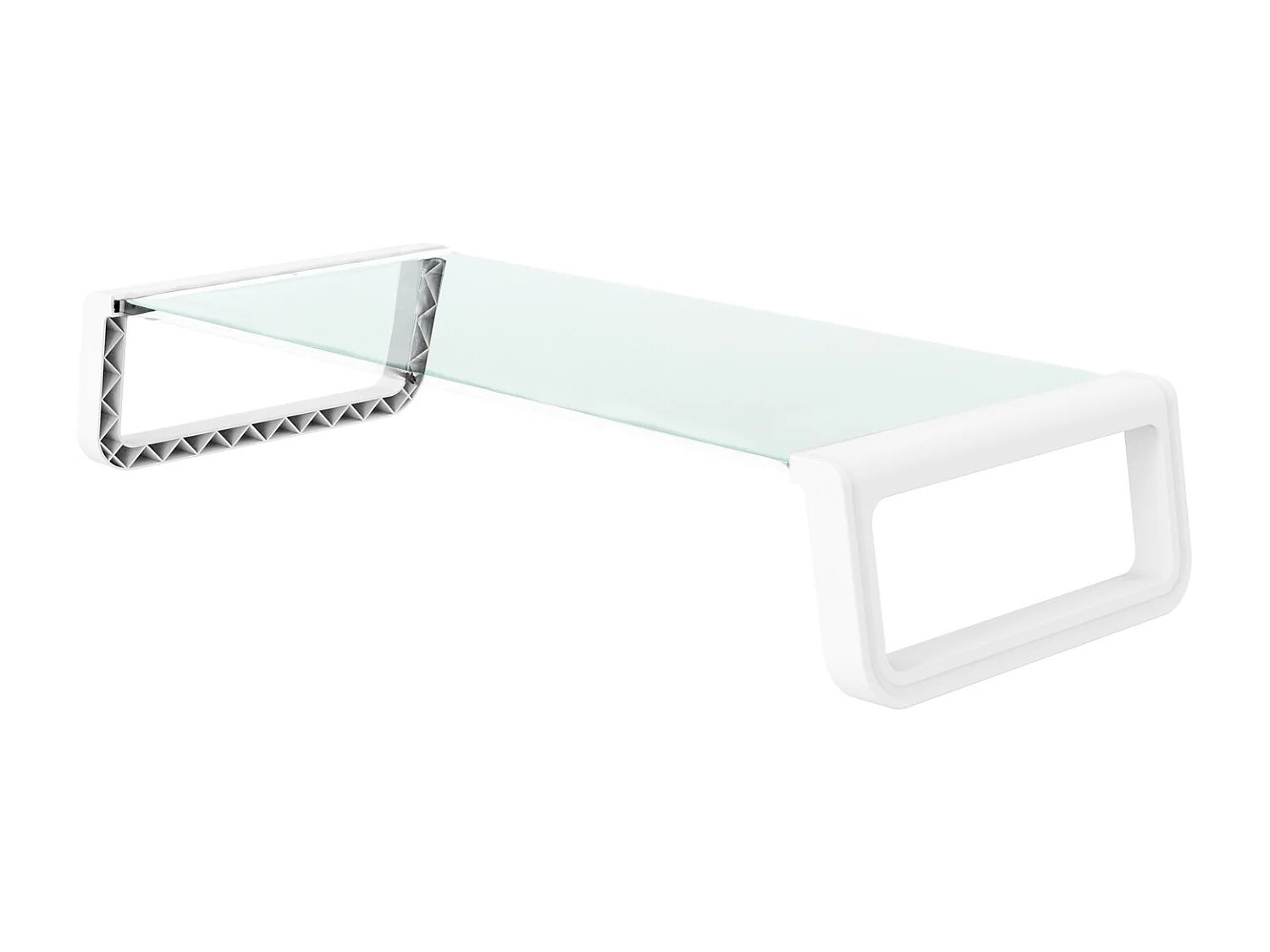 ANSAN support de moniteur rehausseur de moniteur bureau table d'ordinateur verre blanc